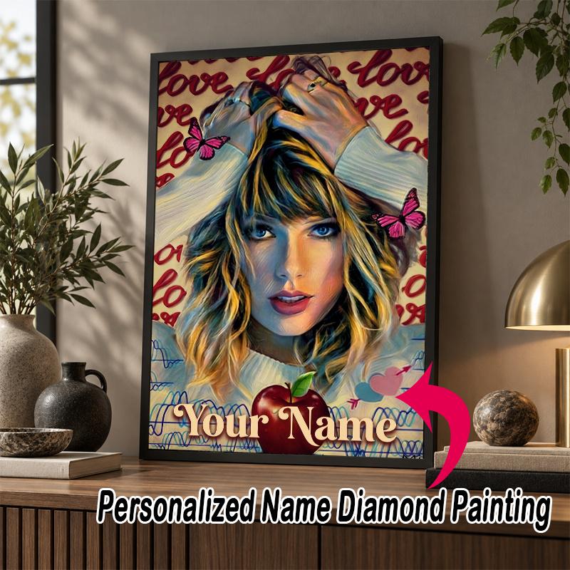Custom Name Taylor Swift 5D Diamond Painting Personalized Full Drill Diamond Art Kit Gift