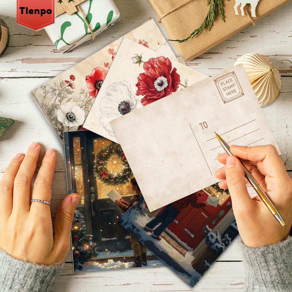 32pcs, Vintage Christmas Postcards, Christmas, Birthday/Anniversary Gifts, Collectibles, Perfect for Gifting, Mail-Ready.
