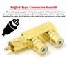 chenyang AV Audio Splitter Plug RCA 1 Male to 2 Female F Gold 90 Degree Angle Adapter, Connectors, Plated,