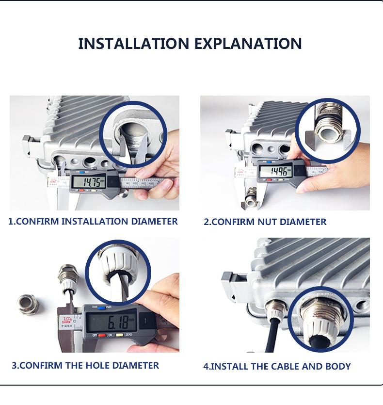 Waterproof Cable Gland IP68 Nickel Plated Brass 1/4" 3/8"1/2" 3/4" 1" 2" 3" BSPP/NPT Male Thraed For 3-6.5mm 4-8mm Cable Joint