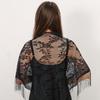 Embroidery Lace Hollow Scarf Pure Color Mesh Scarves Fashion Tassel Triangle Shawl  Wedding