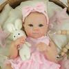 48cm Realistische Reborn-Puppe Badepuppe Bettie- Vollvinylkörper mit handbemaltem Haar & rosa Prinzessinnenkleid