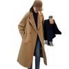 Women's Mid-Length Double-Breasted Wool Camel Coat - Autumn/Winter Korean Style Trend
