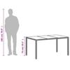 Garden Table with Glass Top Light Grey 150 x 90 x 75 cm Poly Rattan