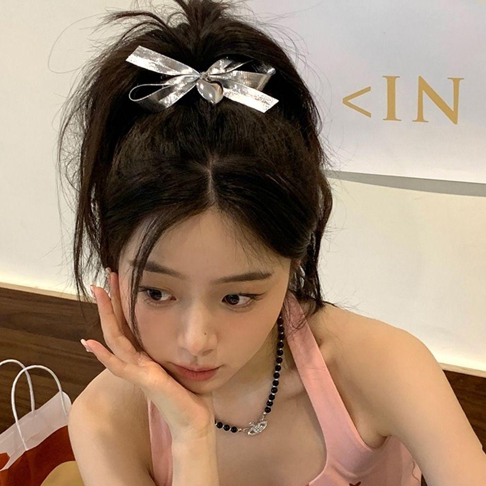 

Pu Leather Girl Hair Clip Zinc Zinc Alloy Hair Ties Sweet Hair Rope Lolita Hair Tie C-hairpin