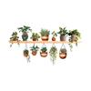 3D Green Plants Wall Stickers Potted Hanging Baskets Vinyl Mural Art Decals for Kitchen Study Living Room Decoration