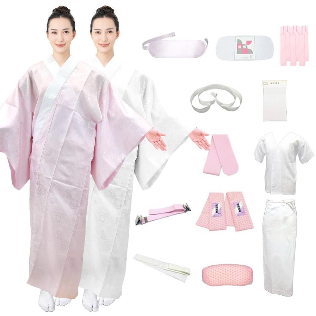 Kimono Accessories Set with Long Undergarment Undergarment Visiting Mourning Fine Solid General Japanese Wedding Undergarment Undergarment [Kyoto