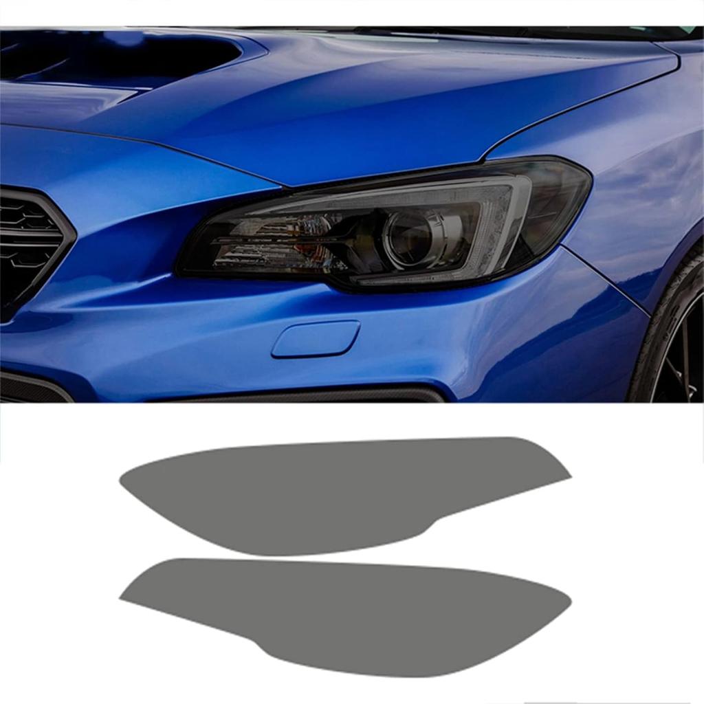 Car Headlight Protective Film for Subaru WRX VA STI 2015-2021, Smoked Black Tint Wrap Vinyl Transparent TPU Sticker,Smoked Black