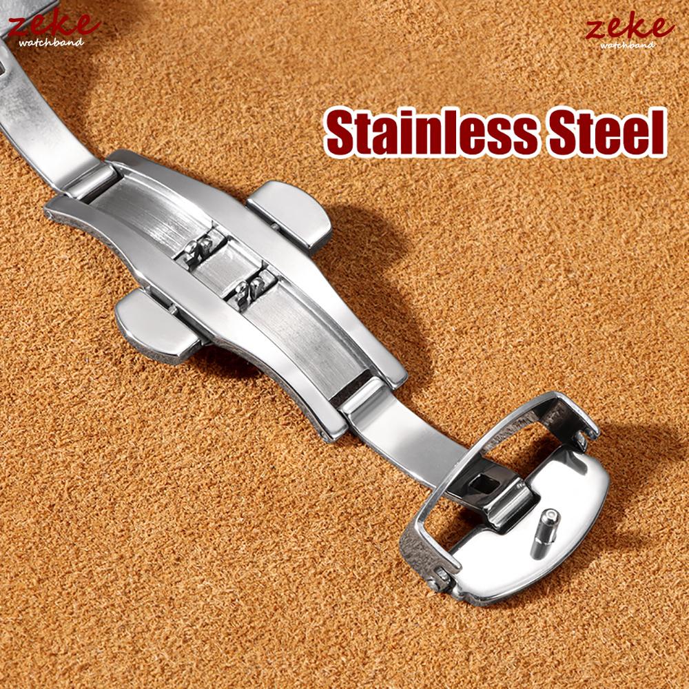 Weiche Uhrenarmbänder aus Rindsleder mit Butterfly-Verschluss Armband 12/13/14/15/16/17/18/19/20/21/22/23/24mm Ersatz-Armbanduhrband