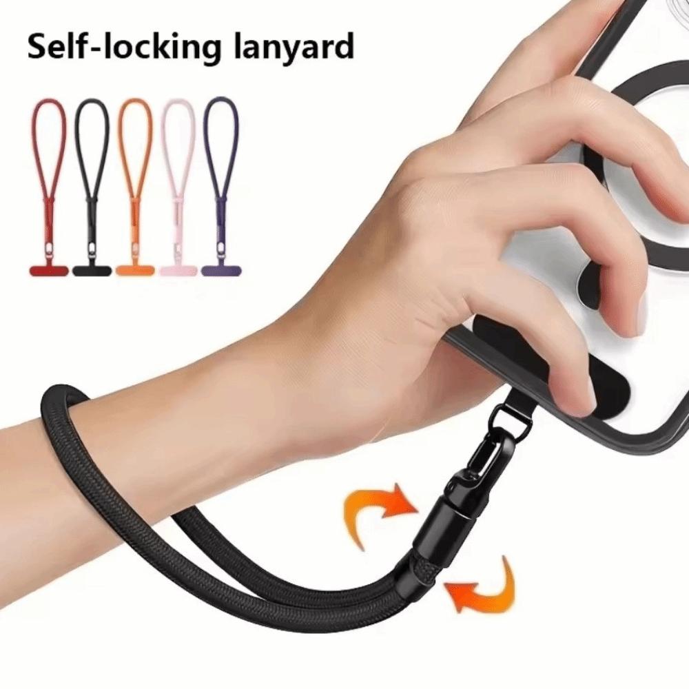 Anti-Drop Structure Phone Wrist Lanyard Self-Locking Phone Tether Strap for Keychains