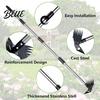 Herramienta Manual para Aflojar la Tierra con Mango Largo Extractor de Malezas Resistente 2 en 1 Rastrillo para Deshierbar Acero Fundido Azada y Deshierbador de Jardín para Cavar Fácilmente en el Patio Césped