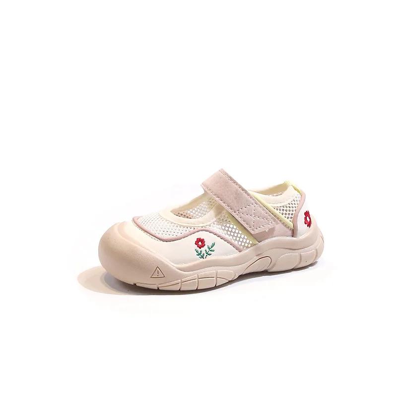 2024 Summer New Children Sandals for Girls Fashion Breathable Air Mesh Cut-outs Anti-slippery Soft Comfortable Versatile Shoes