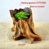 Creative Retro Cement-Look Tree Stump Succulent Planter