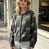 Vintage Fair Isle Pullover-Cardigan Damen Herbst und Winter Neue Damenbekleidung Locker und vielseitig Weiche wachsartige Strickpulloverjacke