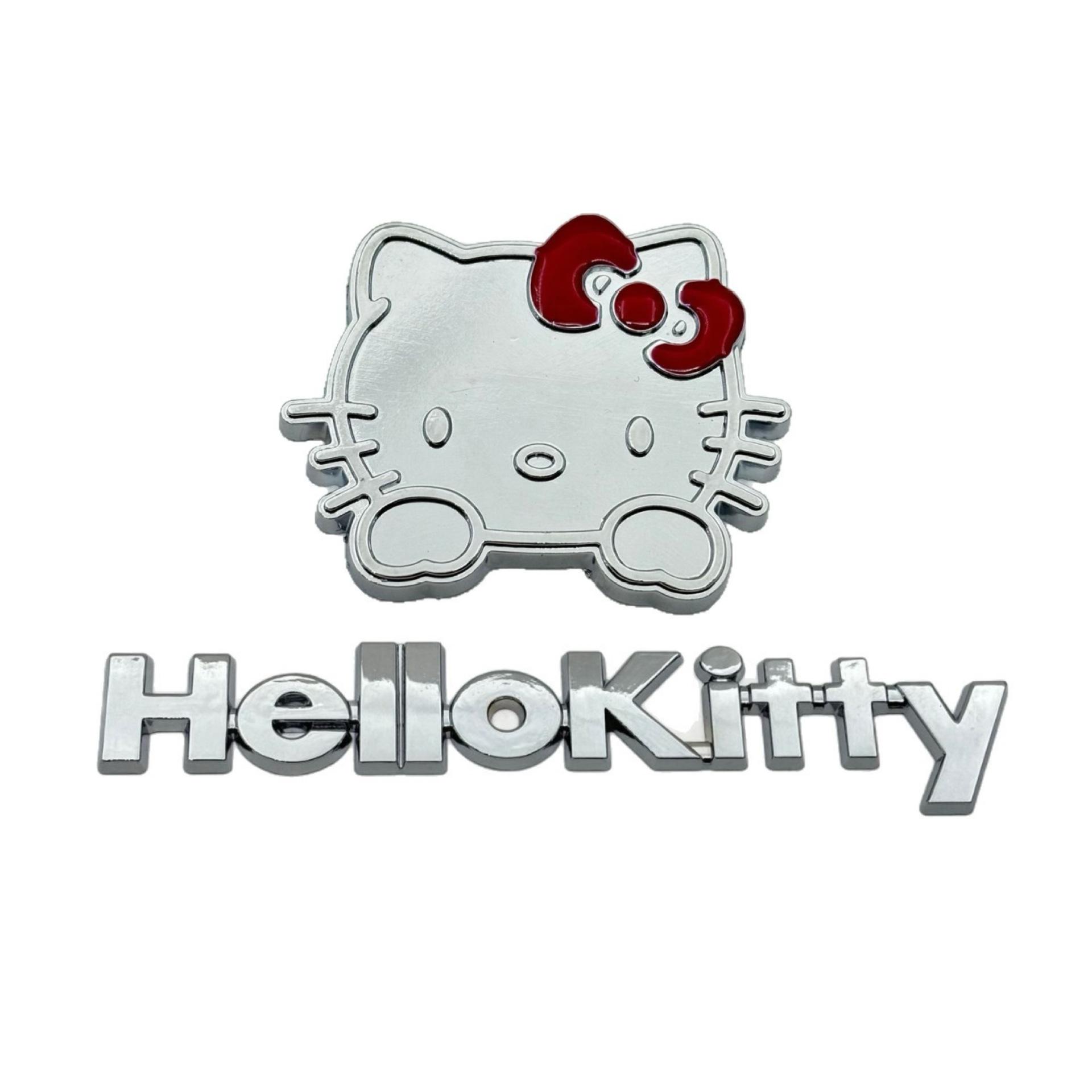 

Металлическая 3D наклейка на автомобиль Hello Kitty - Симпатичная эмблема кошечки КТ для женщин серебряный