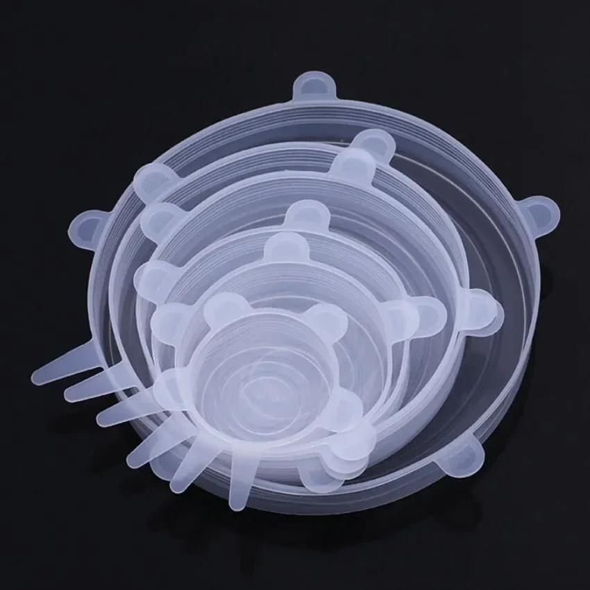 

Силиконовый чехол, эластичные крышки, многоразовые герметичные крышки для пищевой пленки, сохраняющие свежесть, чаша, эластичная пленка, кухонная посуда белый