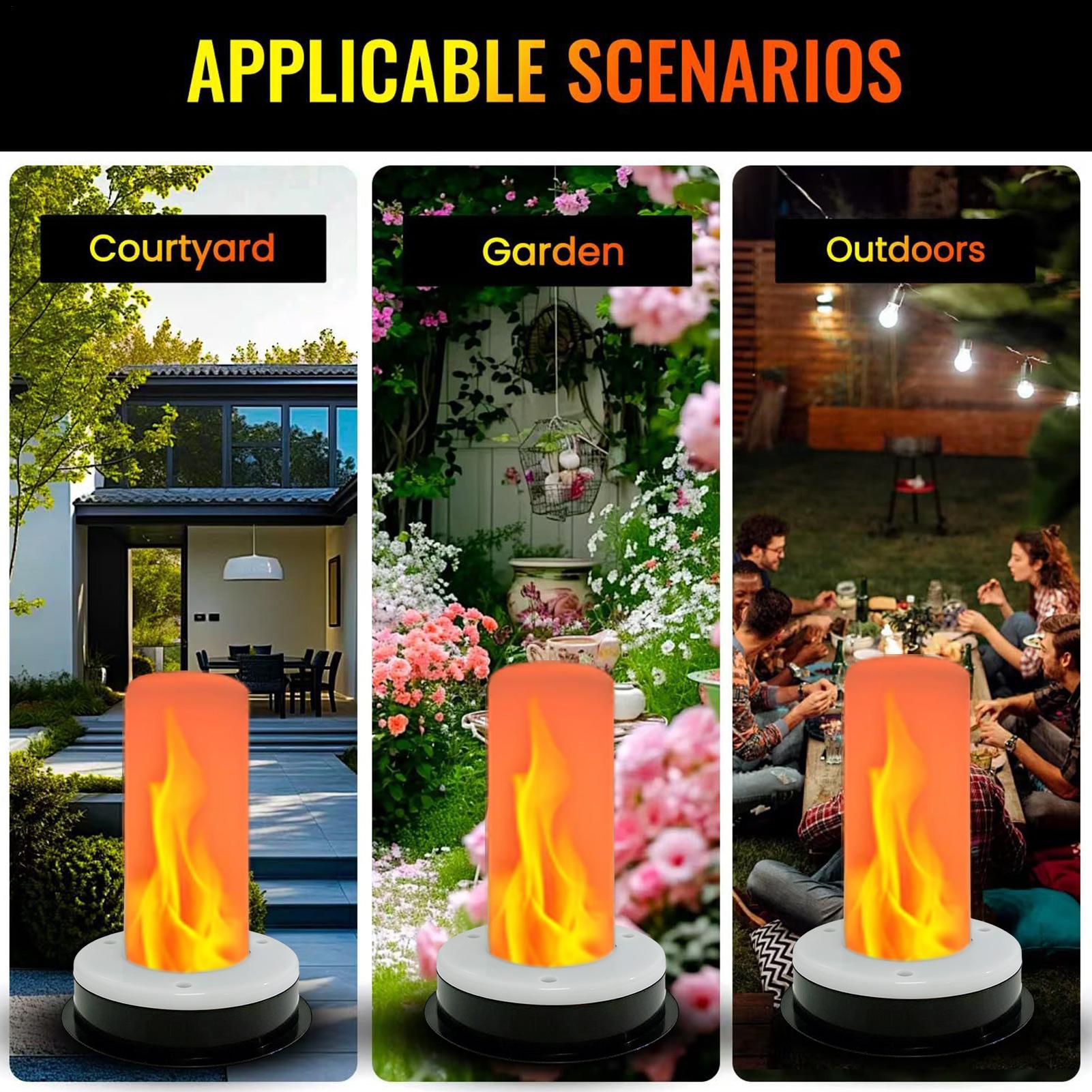 Flickering Flame Light Bulbs Waterproof Solar Lamp Decor Realistic Flickering Light Bulbs For Patio Garden Yard Porch Balcony China Mainland