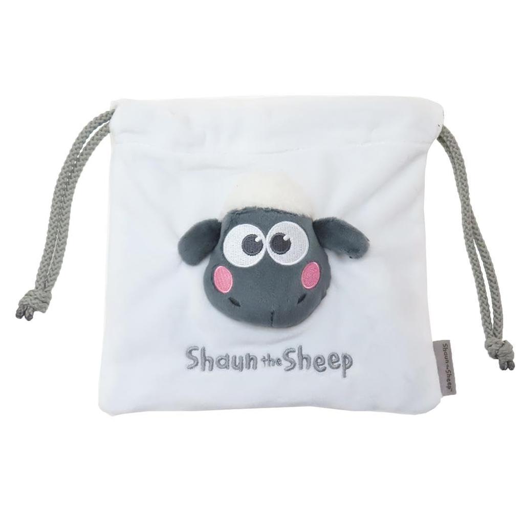 Shaun the Sheep Face Mascot Drawstring Shaun [Drawstring Bag] Pouch/Cute