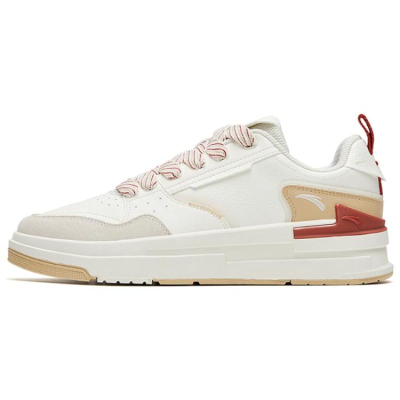 Anta Bump Slip Resistant, Abrasion Resistant, Breathable Low Top Skateboard Shoes Men s White Brown Sneakers 912328076-3 39