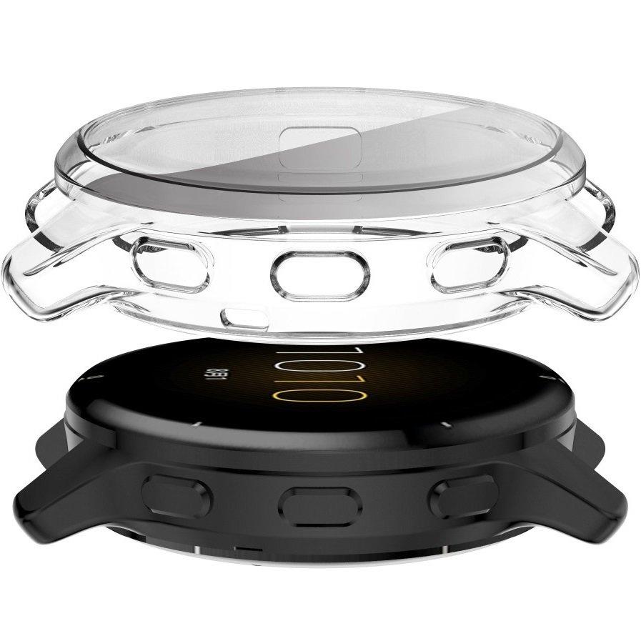2in1 Case with Silicone Screen Protector for Garmin Venu 2 Plus, Transparent