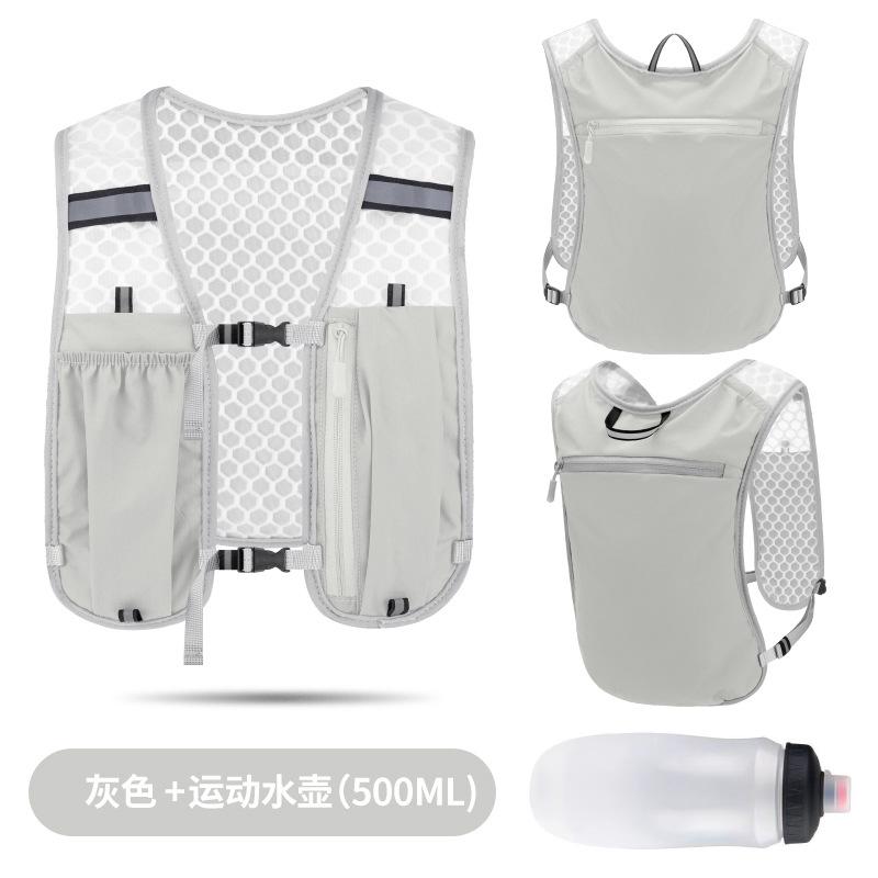Gilet D’hydratation Running – Homme/Femme – Poche 2L + Gourde 500 Ml – Respirant – Réfléchissant – Pour Course, Rando, Vélo