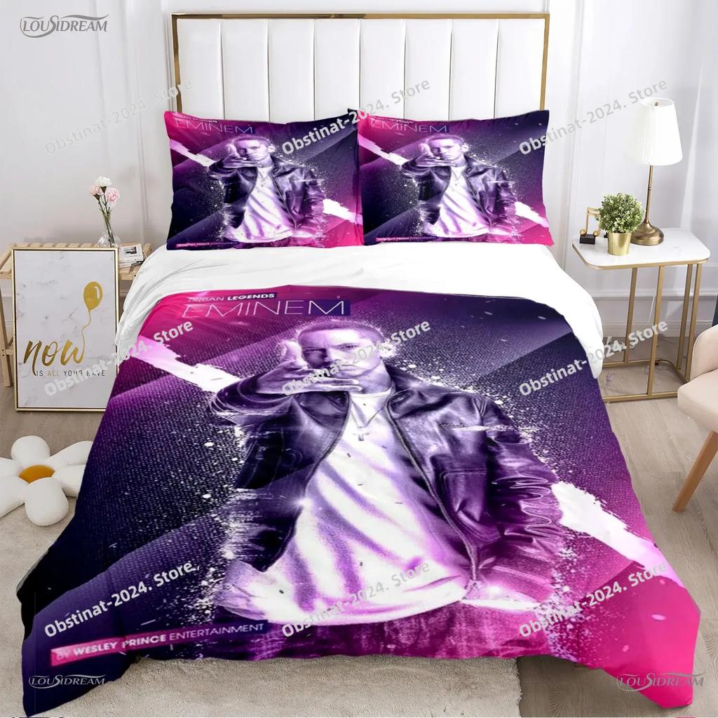 Eminem hip-hop singer All Season Duvet Cover Comforter Bedding sets Soft Quilt Cover and Pillowcases SingleDoubleQueenKing