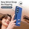 Wristband Skin-touch Case For Samsung Z Fold 8 7 6 5 4 3 Invisible Bracket with Tempered Glass Screen Protector Shockproof Cover