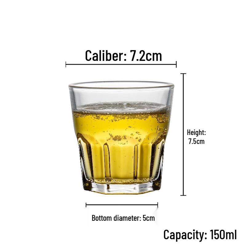 HANDUNYOU 150ml Octagonal Tempered Glass Cup