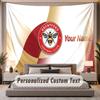 Custom Name Text Tapestry Brentford Football Personalized Polyester Wall Tapestry For Bedroom And Room