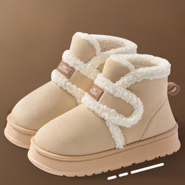 

Зимние женские зимние ботинки с утеплителем из флиса, противоскользящим покрытием и теплым мехом, интегрированные с пушистой хлопковой обувью для тепла 40-41