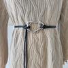 Faux Minimalist Black Leather Dress Belt Alloy Buckle Fine Width Looks Casual