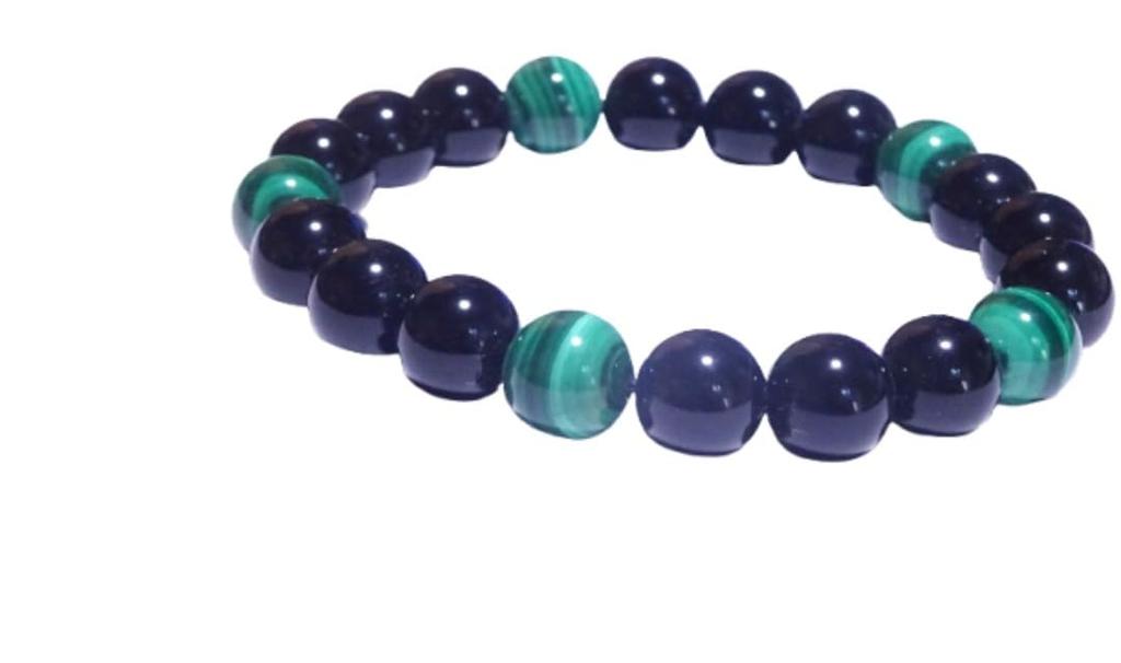 Kanoishi for Protection from Evil and Good Morion Malachite Bracelet for Men and 10mm Natural Stone Power Stone 18cm [Amulet Fortune] Women,