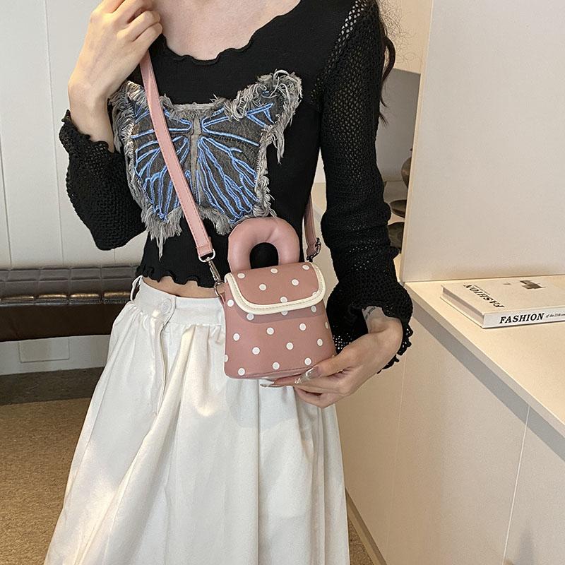 Mini bag Wave Point bucket bag  new fashion popular handbag women's bag PU material feel excellent lovely design