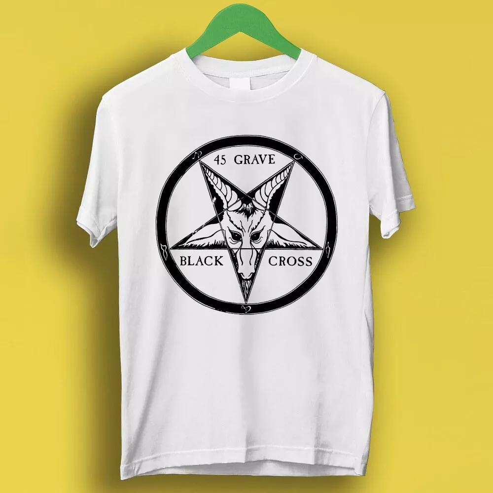 

45 Могила Черный Крест Панк Рок Ретро Музыка Топ Футболка P1884 S