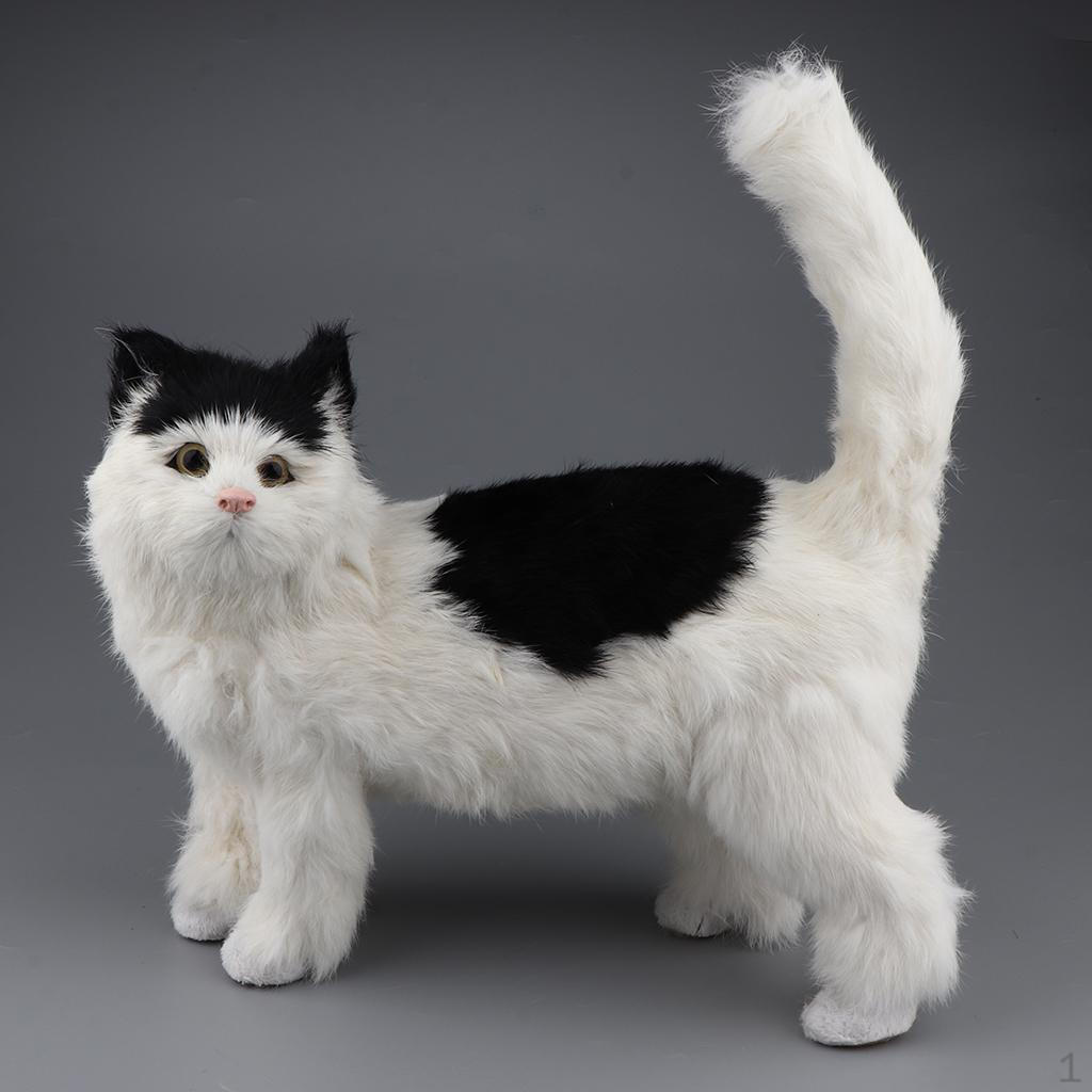 Фигурка кошки котенок домашний декор Black + White