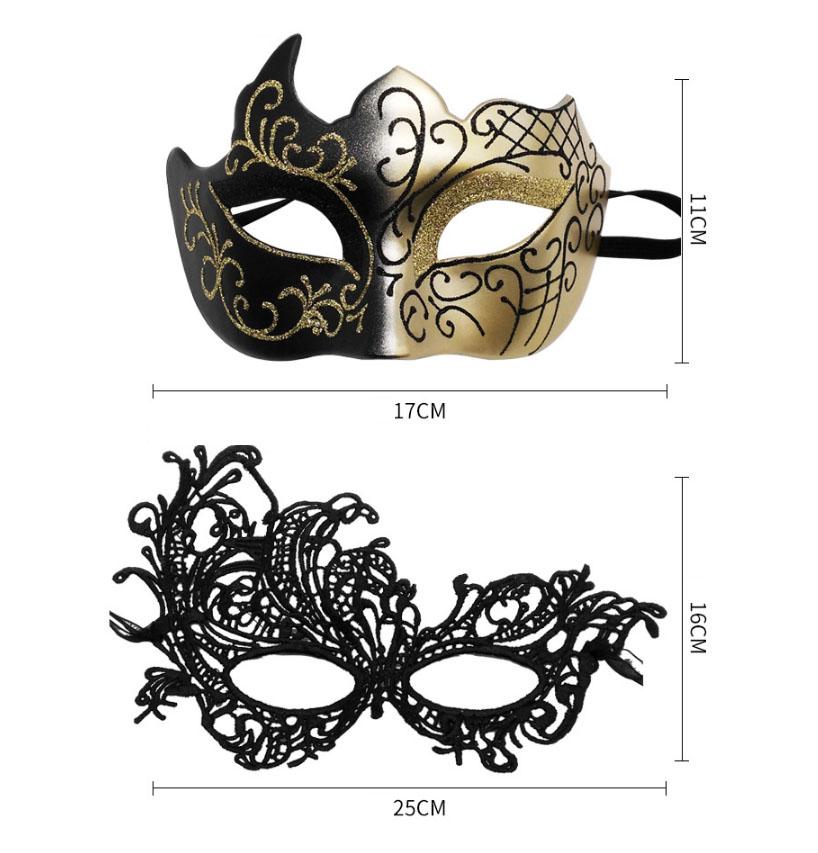 Lace Mask Set Painted Phoenix Lace Eye Mask Party Mask 2pcs For Masquerade Ball Costume Party Halloween