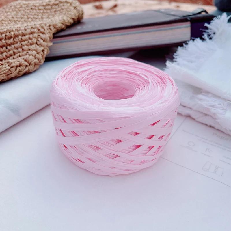 180m Raffia Yarn Paper Grass 100g/pcs for Knitting and Crochet Handmade Diy Straw Hat Bag Doll Slippers Weave Soft Yarn Thread