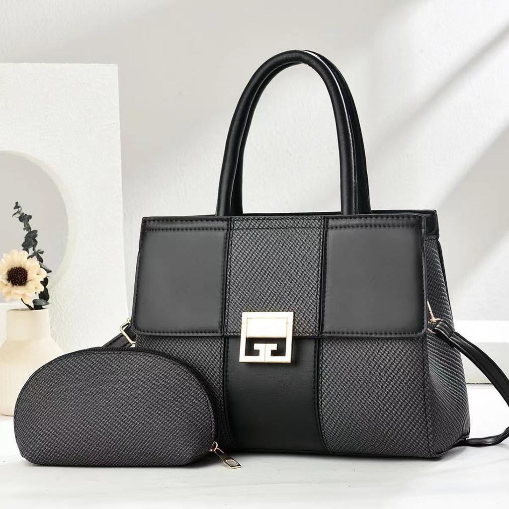 New Simple Solid Color Versatile Large Capacity Shoulder Portable Texture Women's Bag Mother and Child Big Bag