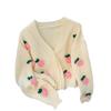 Romantic three-dimensional flower knitted cardigan autumn and winter new style foreign style versatile outer sweater jacket women