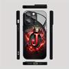 Crown Flame Letter J Pattern Tempered Glass Phone Case for iPhone 17 16 15 14 13 12 11Pro/Max/Plus, Drop & Shockproof Back Cover