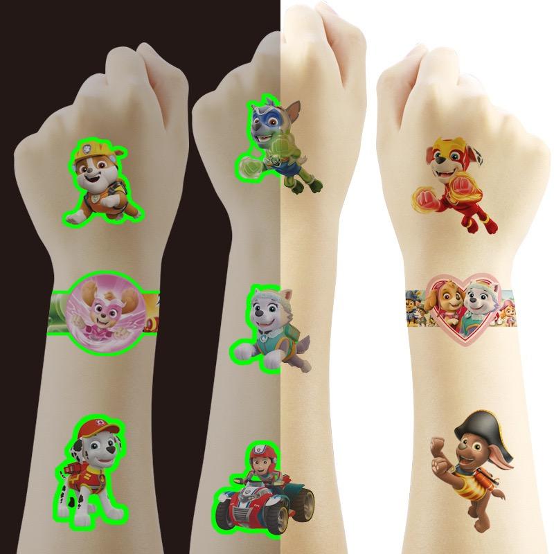 Paw Patrol Child Temporary Tattoo Stickers PAW Patrol Luminous Tattoo Stickers Paw Sticker Award Stickers Periphery Party Favors