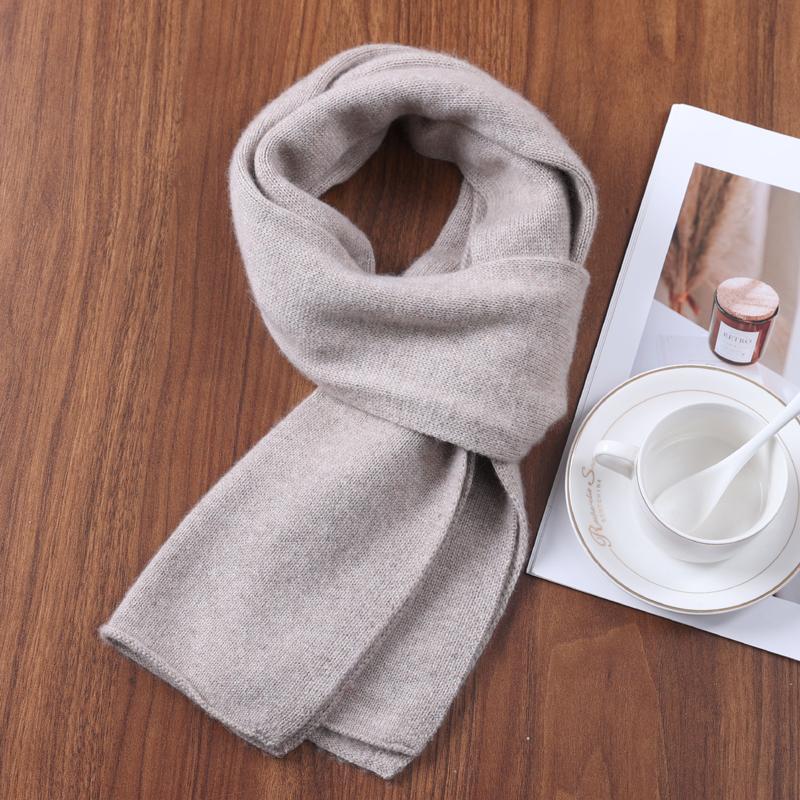 2025 Winter New Fashion Solid Color Cahsmere Scarf Women Outdoor Keep Warm Soft Men Solid Color Wool Knitted Long Scarves 160*26