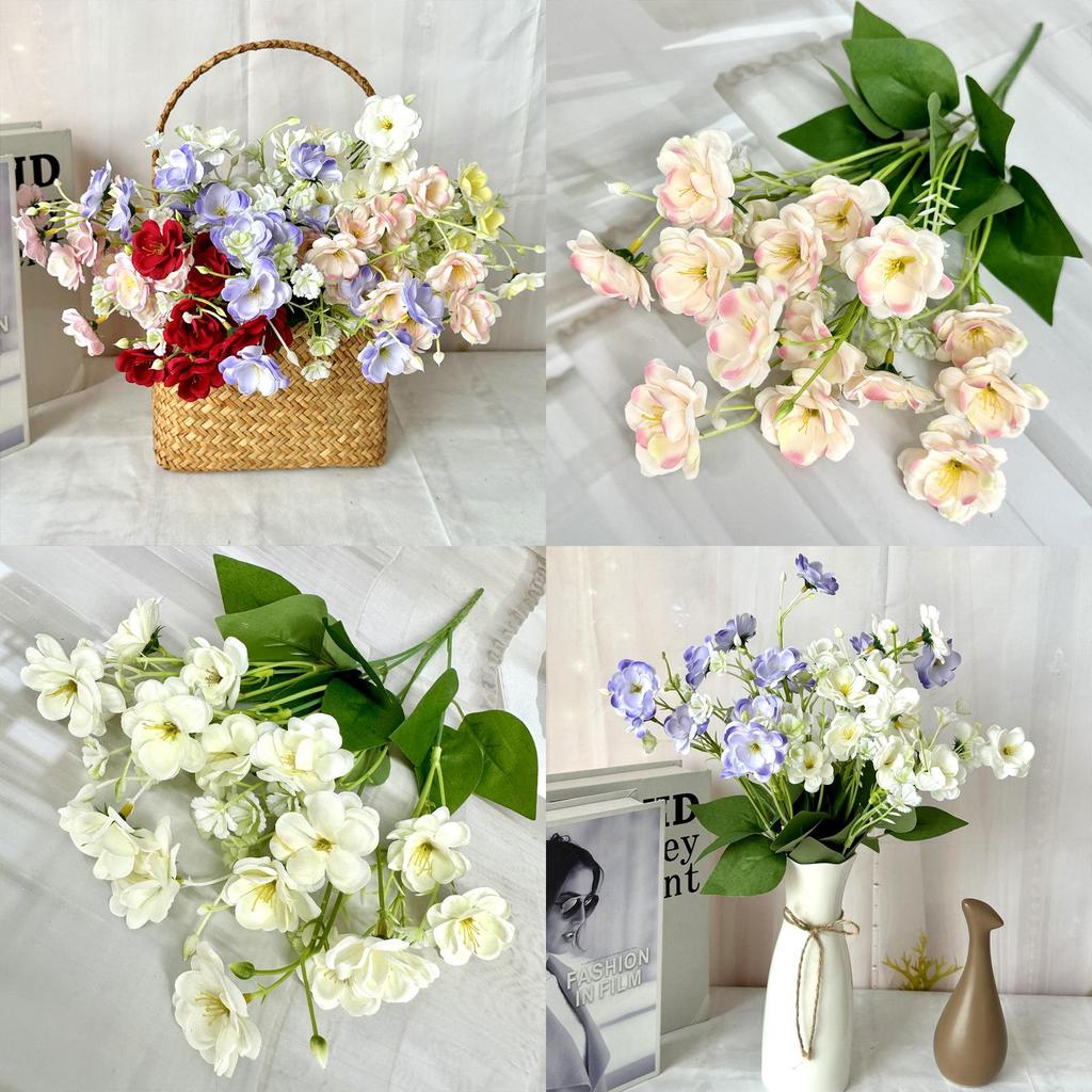 Mimosa Artificial Flowers Handcrafted Small Bouquet For Home Decor And Photography Props