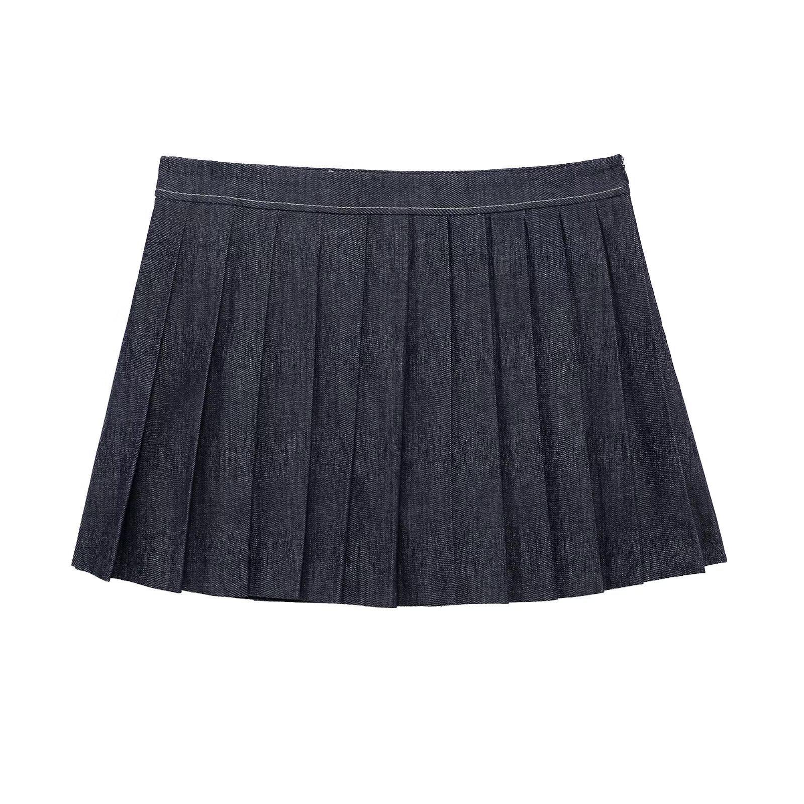 

Весна 2025 Женский Европейский и Американский Джинсовый Комплект Куртка и Юбка/Брюки Силуэта Баллон Large