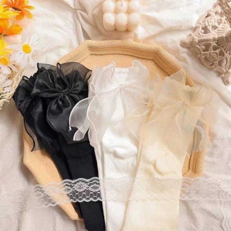 Ladies Spring and Autumn Fashion New Lovely Bow Mid Tube Socks