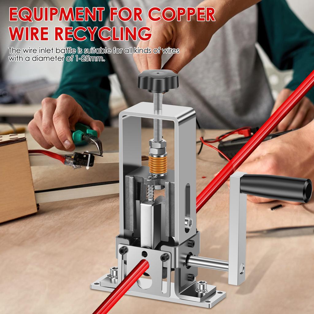 Portable Wire Stripper Manual Wire Stripping Tool 1-25mm Cable Peeling Machine Drill Powered Wire Stripper for Home Garage Work