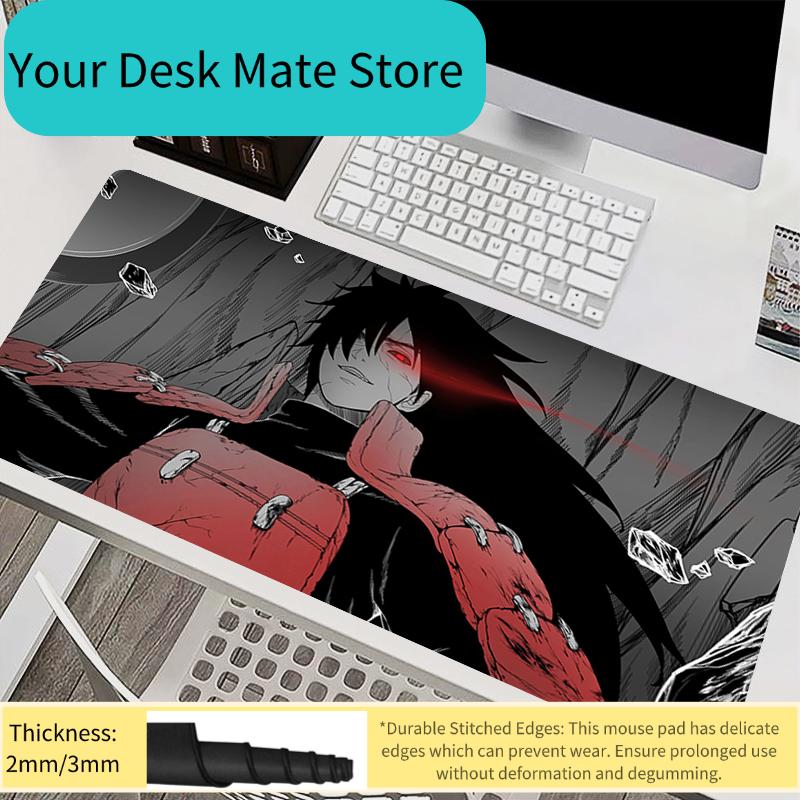 Mousepad Laptop Mouse Pad Office Accessories PC Keyboard Pad Rubber Cup Mat Naruto Madara Uchiha Soft Mouse Mat Large Desk Mat