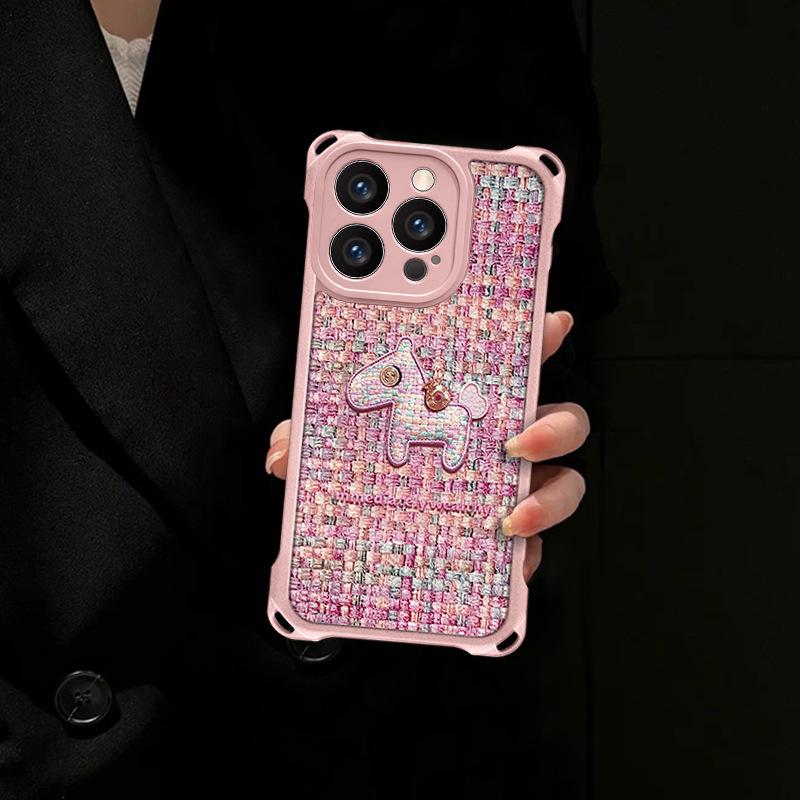 Pony is suitable for Apple 16pro mobile phone case 17 bracket 15/14pro cute 13 anti-drop 12 all-inclusive new women