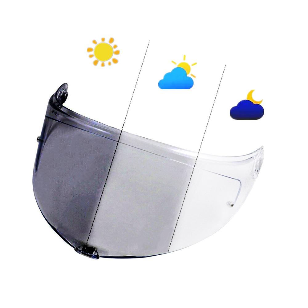 Photochromic Clear Helmet Lens Face Shield Anti-UV Sunscreen HJ26 PISTA K1 HJ20M Z7 Moto Replacement Multiple Models Available