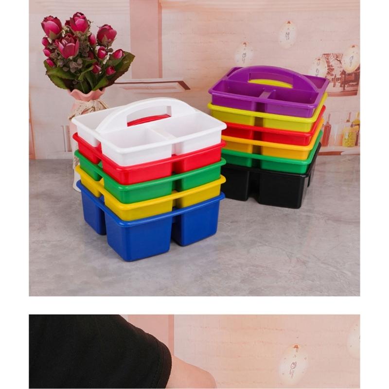 6Pcs Stacking Storage Basket With Handle Space Saving Organiser Box For School Office Supplies Kitchen Organization